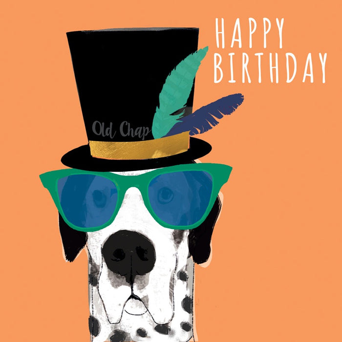 old chap dog top hat card