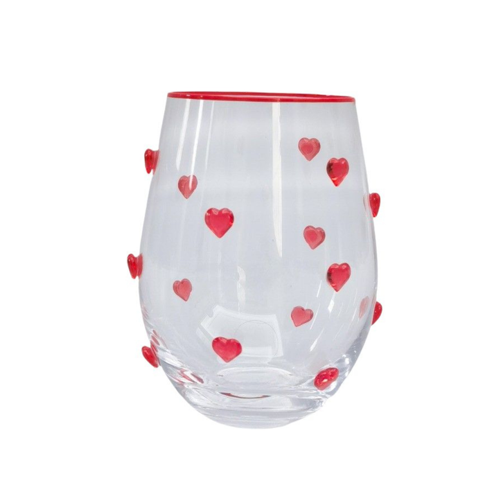 Kaya Heart Stemless Glass Red 12cm