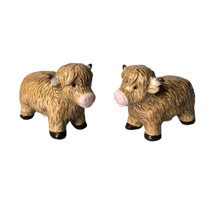 Highland Cow Salt & Pepper Shakers 7cm