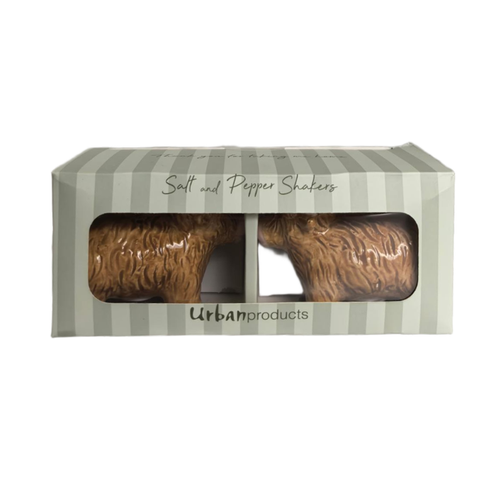 Highland Cow Salt & Pepper Shakers 7cm