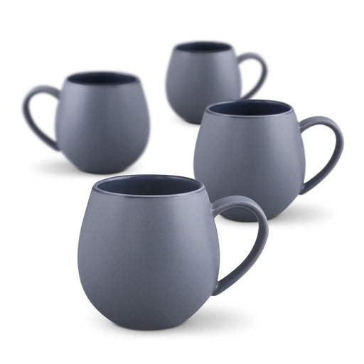 set of four dark grey mugs by robert gordon pottery