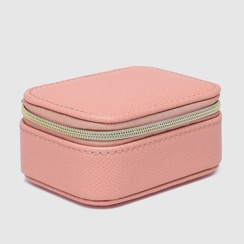 Pink jewellery box with a zipper louenhide