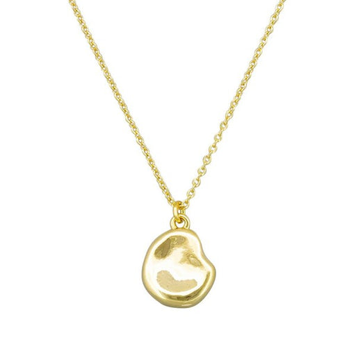 Gold necklace with a pendant white 