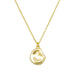 Gold necklace with a pendant white 