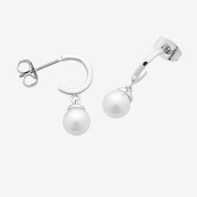 joni silver pearl stud earrings