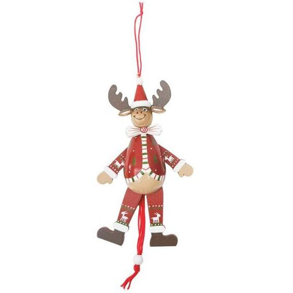 Decorative reindeer ornament jumping jack