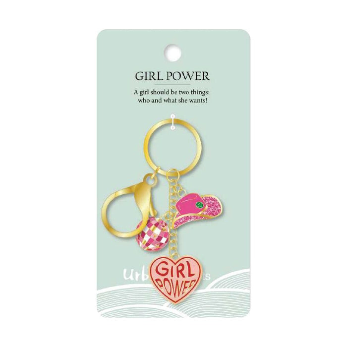 girl power keyring for keys and school bag