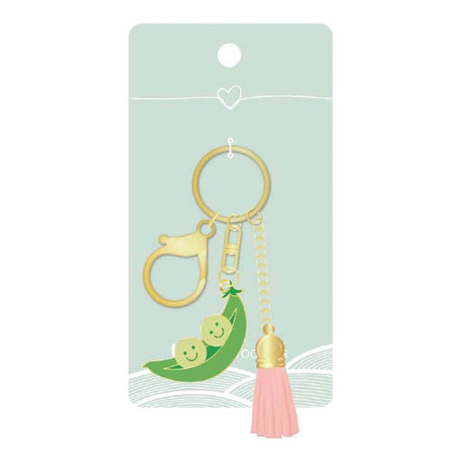 pease in a pod keyring with tassel