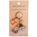 Keychain with cat-themed charms on a 'Crazy for Cats' branded card