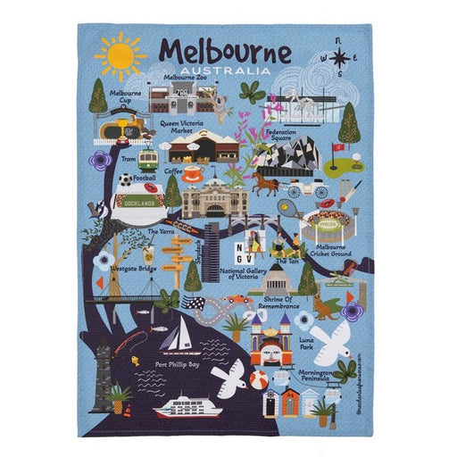 melbourne souvenir tea towel