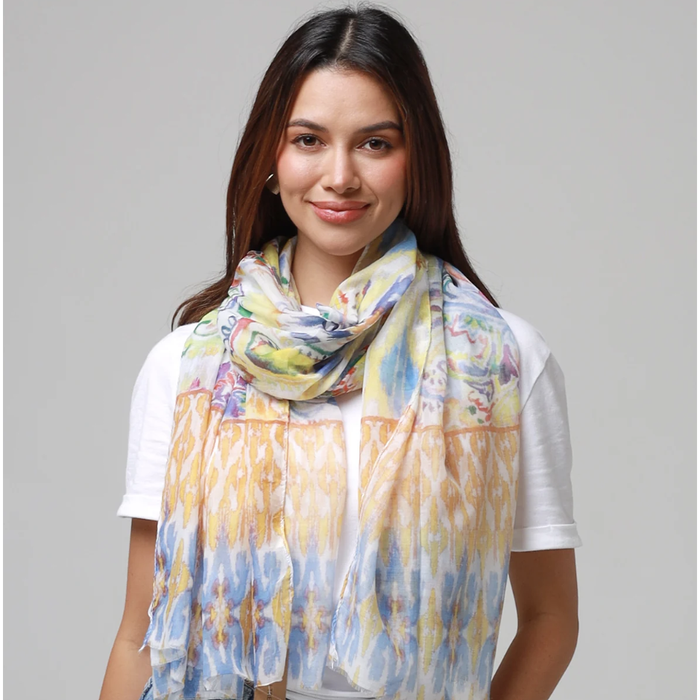 Florence Scarf Blue & Orange