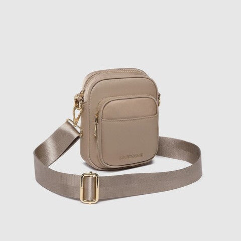 Beige crossbody bag with a strap 