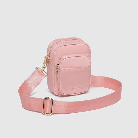 Pink crossbody bag with a strap 