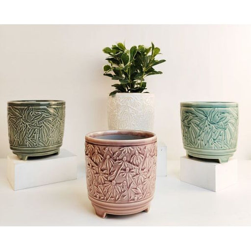 textured planter pots