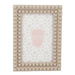 Beige decorative photo frame with a textured border