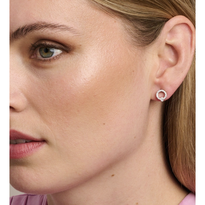 Tiger Tree Silver Mary Crystal Earrings