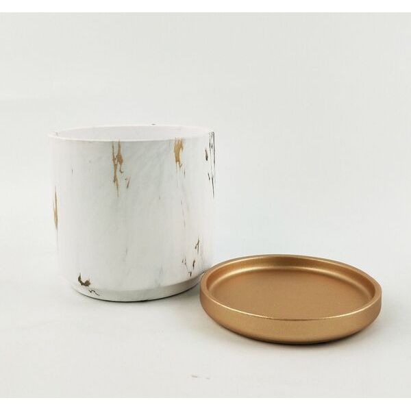 marble look discount planter with saucer