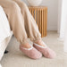 metallic blush sherpa lined slippers for women