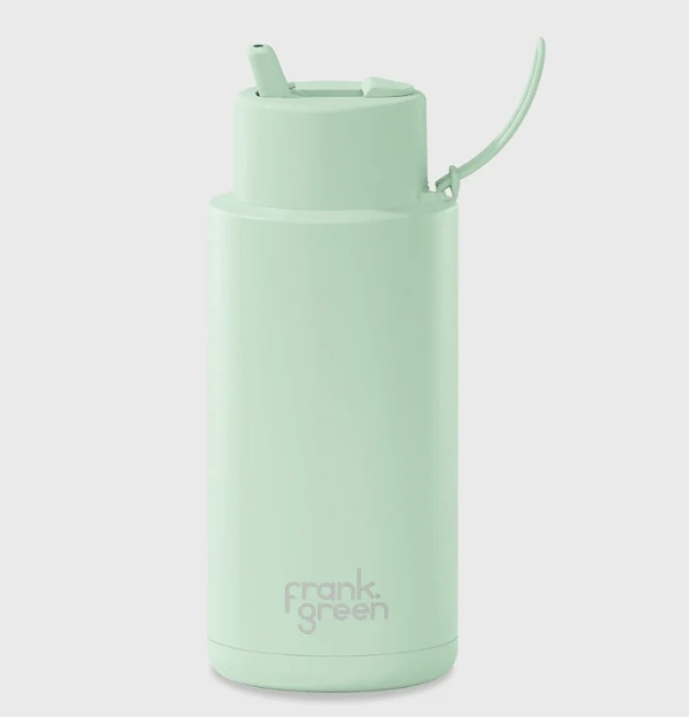 Frank Green 34oz Reusable Bottle with Flip Straw Lid Mint Gelato