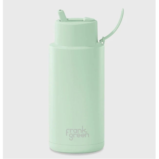 Frank Green 34oz Reusable Bottle with Flip Straw Lid Mint Gelato