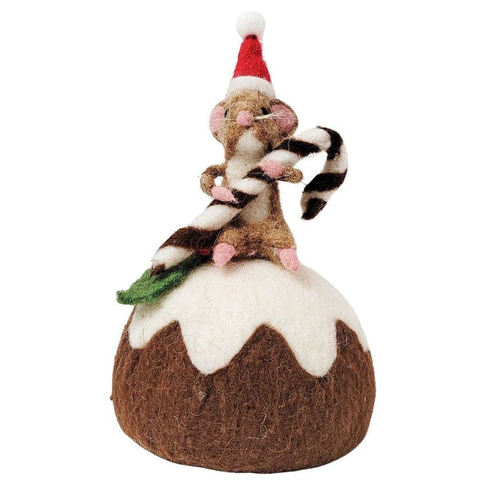 mouse on christmas pudding christmas decoration