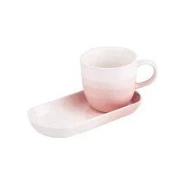 pink matching mug and plate set