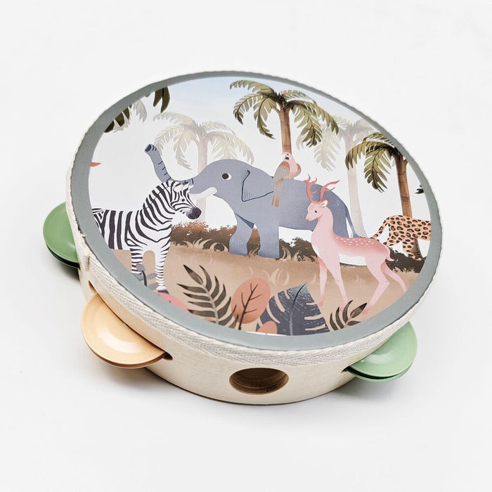 kids tambourine for music play african animals