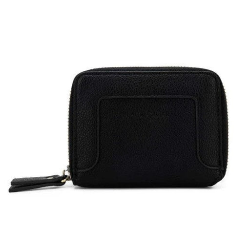 black mini wallet coins and ID