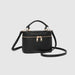 Black handbag with gold zippers louenhide palma