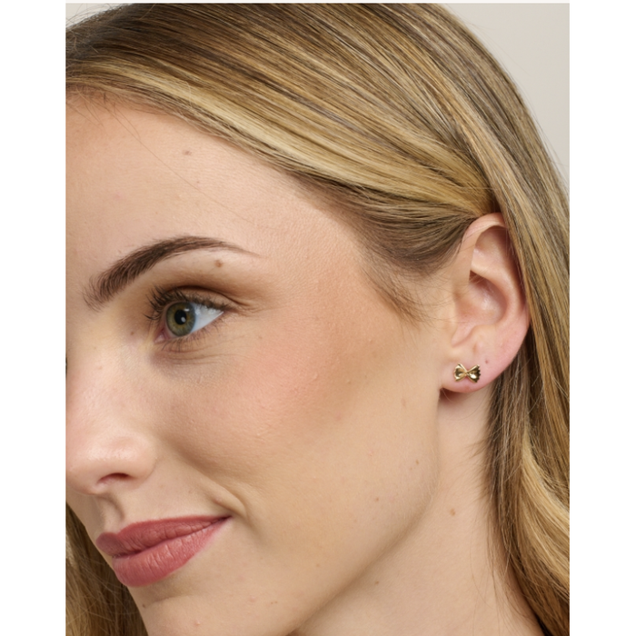Tiger Tree Gold Bow Tie Pasta Earrings