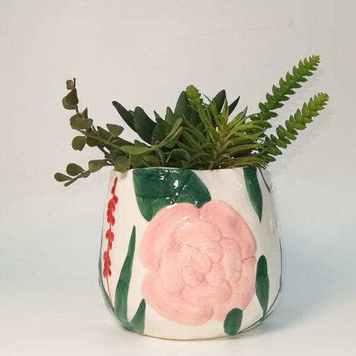 floral  planter pot large flowers