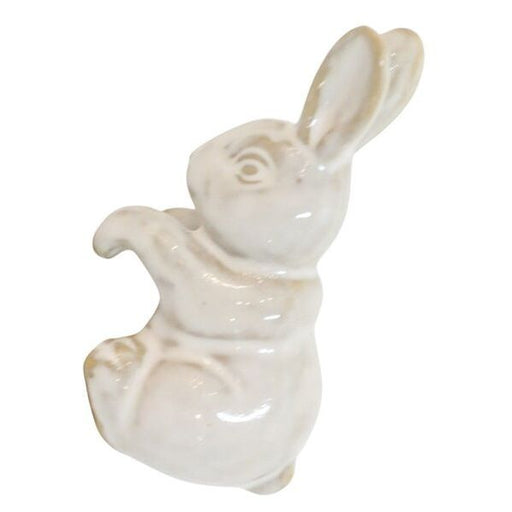 White ceramic rabbit figurine to hang on pots