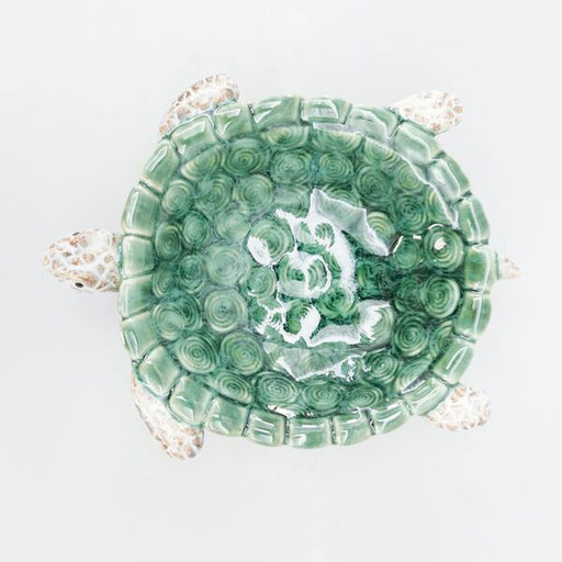 Decorative turtle bowl with green pattern 