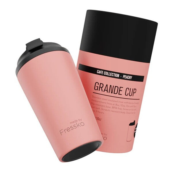 fressko peachy 16oz coffee cup