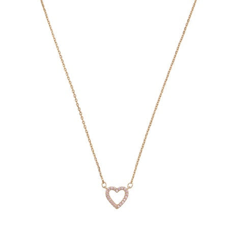 Tiger Tree Rose Gold & Crystal Heart Necklace