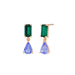 Pair of earrings with green and blue gemstones  