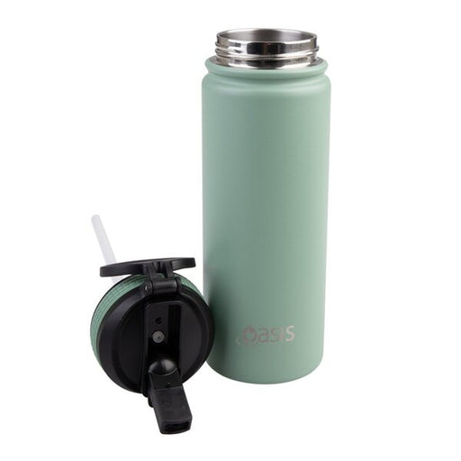 green water bottle with straw