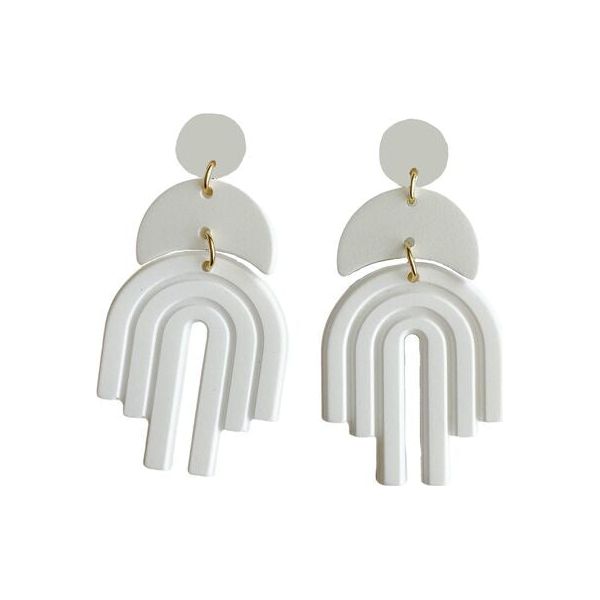 white fashion earrings on sale