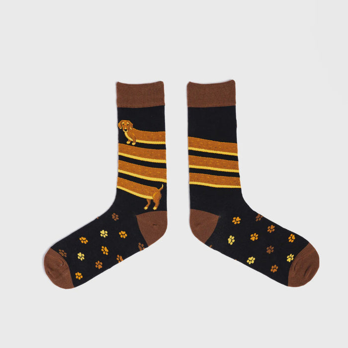 Spiralling Sausage Dog Socks Mens