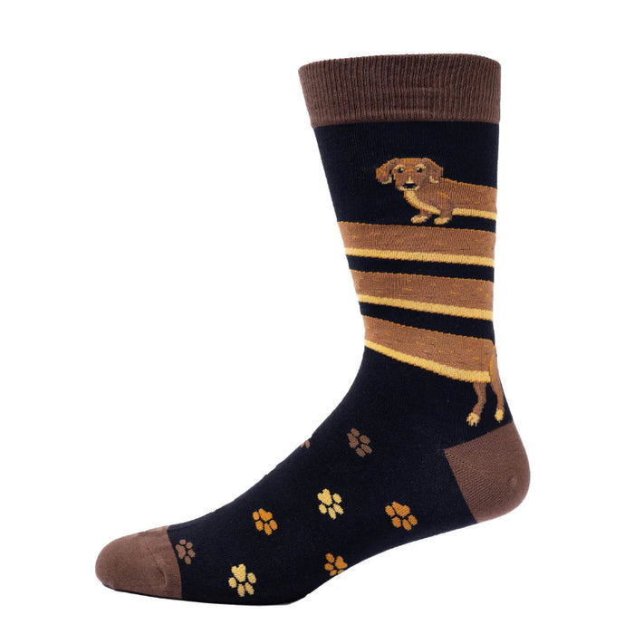 Spiralling Sausage Dog Socks Mens