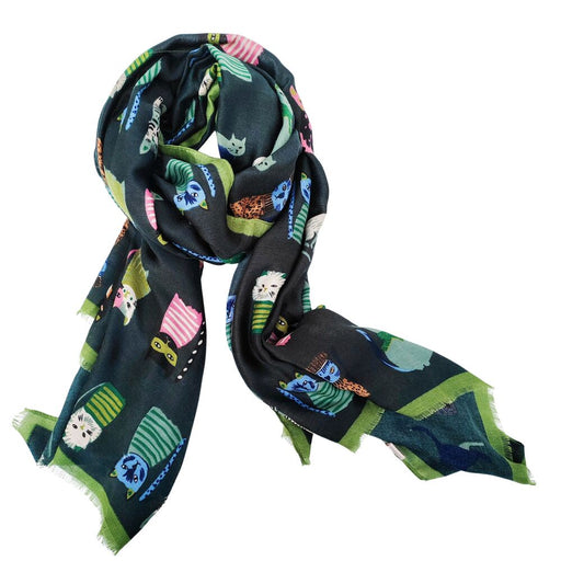 cat scarf green cappy cat quirky