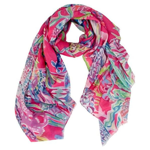 pink colourful light scarf