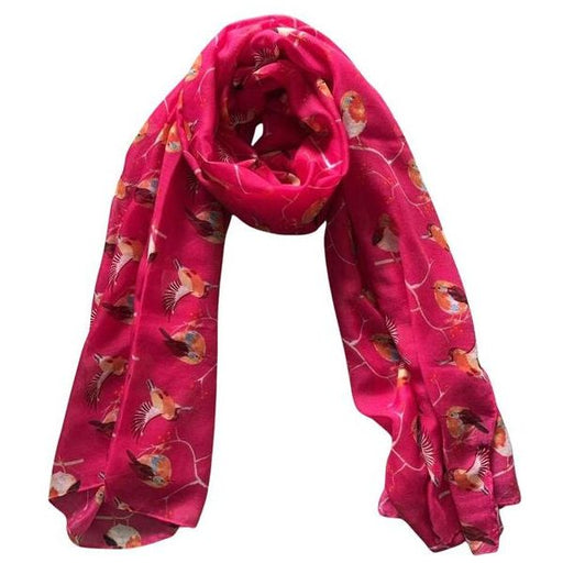 bright pink bird scarf