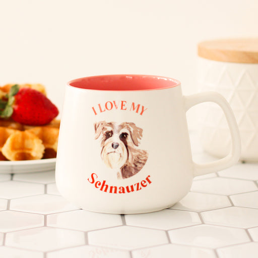 schnauzer dog breed mug for coffee