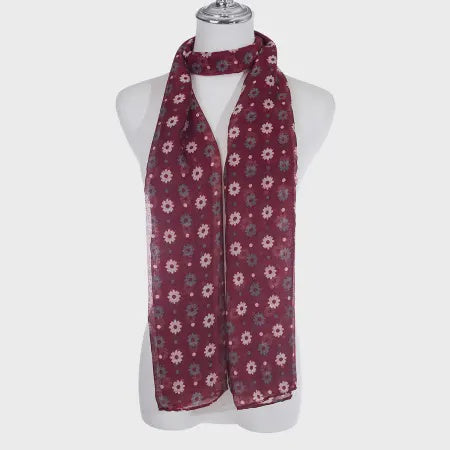 Flower Burgundy Scarf