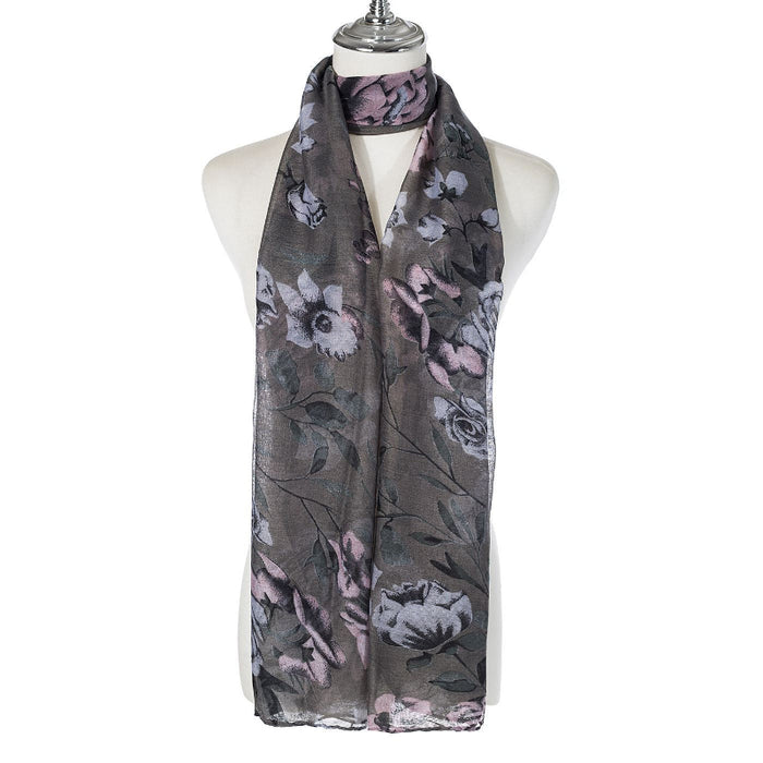 Neve Floral Grey Scarf