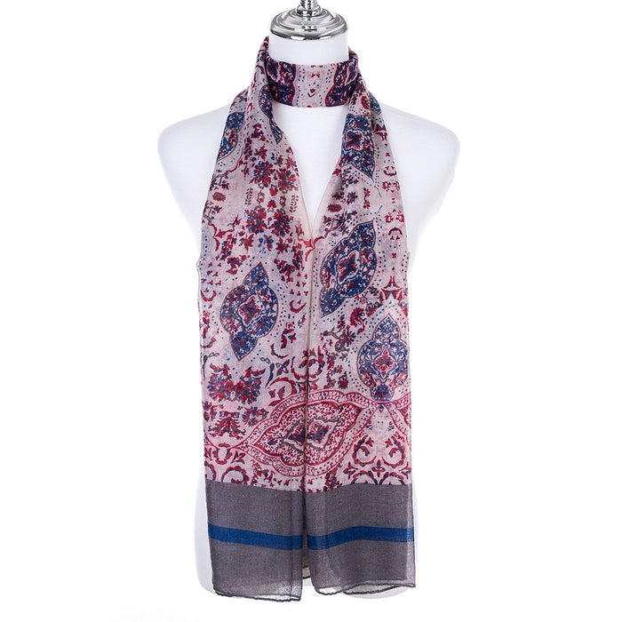 Ella Patterned Grey Scarf