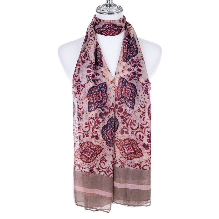 Ella Patterned Coffee Scarf