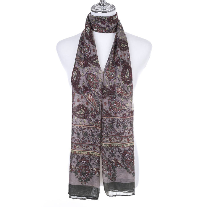 Paisley Print Green Scarf