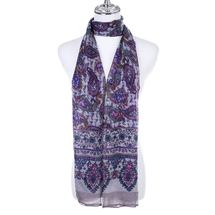 Paisley Print Lilac Scarf